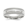 14k White Gold Unisex 7mm Comfort Fit Double Milgrain Wedding Band Sizes 4 to 14