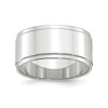 14k White Gold Unisex 10mm Flat w/ Step Down Edge Wedding Band Sizes 4 to 14