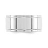 14k White Gold Unisex 10mm Flat w/ Step Down Edge Wedding Band Sizes 4 to 14