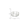 14k White Gold Unisex Polished Lightweight 7mm Flat Wedding Band Sizes 4 to 14