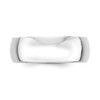 14k White Gold Unisex Lightweight 7mm Half Round Wedding Band Sizes 4 to 14