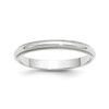 14k White Gold Standard Fit 3mm Half Round Milgrain Wedding Band Sizes 4 to 14