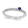 Sterling Silver Stackable Expressions Created Sapphire Single Stone Ring Sz 5-10 - QSK1590