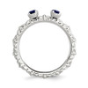 Sterling Silver Stackable Expressions Created Sapphire Two Stone Ring Sz 5 to 10 - QSK1593
