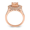 14k Rose Gold Morganite & Diamond Floral Engagement Ring | Bridal Set 2.18 TCW