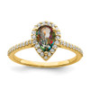 14k Yellow Gold Mystic Fire Topaz & Diamond Engagement Ring Bridal Set 1.36 TCW