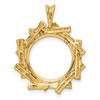 14k Yellow Gold Overlap Bamboo Coin Bezel Prong Mounting - For Various Coins