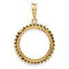 14k Yellow Gold Flute Edge Coin Bezel Pendant Prong Mounting - For Various Coins