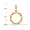 14k Yellow Gold Flute Edge Coin Bezel Pendant Prong Mounting - For Various Coins