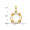 14k Yellow Gold Satin Shell Spoke Coin Bezel Prong Mounting - For Various Coins