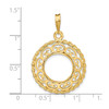 14k Yellow Gold Rope & Scroll Frame Coin Bezel Prong Mounting For Various Coins