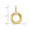 14k Yellow Gold Octagonal Coin Bezel Pendant Prong Mounting - For Various Coins