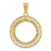 14k Yellow Gold D/C Wire Frame Coin Bezel Prong Mounting - For Various Coins