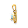 10k Yellow Gold Oval Aquamarine & Diamond Birthstone Heart Pendant 0.56 Tcw