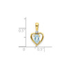 10k Yellow Gold Oval Aquamarine & Diamond Birthstone Heart Pendant 0.56 Tcw