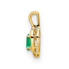 10k Yellow Gold Oval Emerald & Diamond Birthstone Heart Pendant 0.56 Tcw