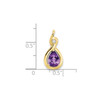 10k Yellow Gold Cushion Amethyst & Diamond Twist Teardrop Slide Pendant 1.42 Tcw