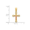 10k Two Tone Gold Cubic Zirconia | CZ | Small Size Crucifix Pendant Cross Charm