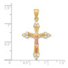 10k Two Tone Gold Cubic Zirconia | CZ | Clustered Pointed Cross Crucifix Pendant