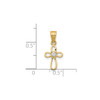 10k Yellow Gold Solitaire Cubic Zirconia | CZ | Small Size Cut Out Cross Pendant