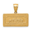 10k Yellow Gold Cubic Zirconia | CZ Micro Pave Benjamin 100 Dollar Bill Pendant
