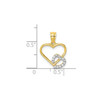10k Yellow Gold Cubic Zirconia | CZ | Intertwined Double Hearts Cut Out Pendant