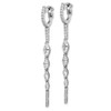 Sterling Silver Graduated Marquise Cubic Zirconia Fancy Dangle Hinged Earrings