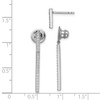 Sterling Silver Cubic Zirconia Double Bar Fancy Dangler Drop Earrings - 31mm