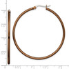 Stainless Steel Brown IP-Plated 2mm Clutch Tube Hoop Earrings - Choose Your Size