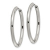 Stainless Steel High Polished 3mm Hinged Hoop Earrings - Choose Your Size