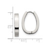Stainless Steel High Polished 4mm 'U' Shape Bar Oval Hinged Hoop Earrings