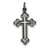 .925 Sterling Silver Antique Finish Textured & Brushed Latin Cross Pendant