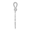 14K White Gold Polished and Patterned Trinity Clover Charm Pendant For Necklace