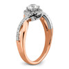 Rose Gold Solitaire Lab Grown Diamond Infinity Twist Halo Engagement Ring 5/8 Ct