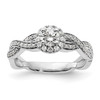 White Gold Solitaire Lab Grown Diamond Infinity Braided Engagement Ring 3/4 Ct.
