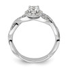 White Gold Solitaire Lab Grown Diamond Infinity Braided Engagement Ring 3/4 Ct.