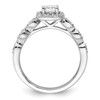 14k White Gold Solitaire Lab Grown Diamond Halo Teardrop Engagement Ring 7/8 Ct.