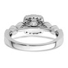 14k White Gold Solitaire Lab Grown Diamond Halo Teardrop Engagement Ring 7/8 Ct.