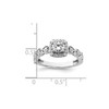 14k White Gold Solitaire Lab Grown Diamond Halo Teardrop Engagement Ring 7/8 Ct.