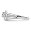 14k White Gold Solitaire Lab Grown Diamond Halo Grooved Engagement Ring 1 Ct.
