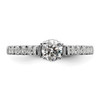 14k White Gold Solitaire Lab Diamond Cathedral Petite Engagement Ring 7/8 Ct.