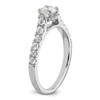 14k White Gold Solitaire Lab Diamond Cathedral Petite Engagement Ring 7/8 Ct.