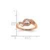 14k Rose Gold Lab Grown Diamond Swirling Petite Bypass Engagement Ring 1/5 Ct.