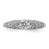 White Gold Solitaire Lab Grown Diamond Milgrain Floral Engagement Ring 1/2 Ct.