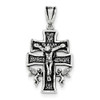 .925 Sterling Silver Flat Back Antique Finish Mini Caravaca Crucifix Pendant