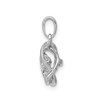 14k White Gold Solitaire Lab Grown Diamond Love Knot Vibrant Pendant 1/4 Ct.