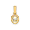 14k Yellow Gold Solitaire Lab Grown Diamond Milgrain Vintage Oval Pendant 1/2 Ct
