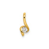 14k Yellow Gold Round Cut Lab Grown Diamond Swirling Solitaire Pendant 1/10 Ct.