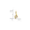 14k Yellow Gold Round Cut Lab Grown Diamond Swirling Solitaire Pendant 1/10 Ct.
