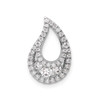 14k White Gold Lab Grown Diamond Teardrop Chain Slide Cluster Pendant 1/2 Ct.